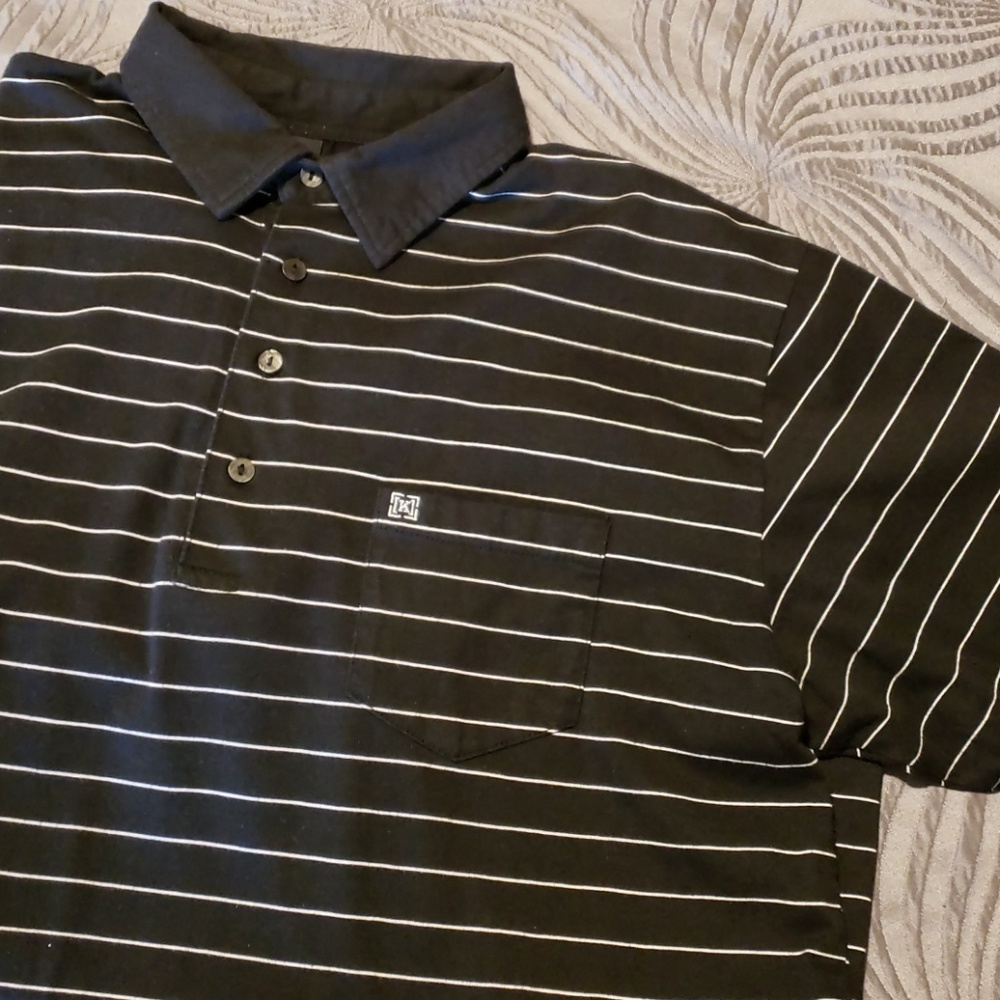 Men's Krew Black and White Polo Shirt